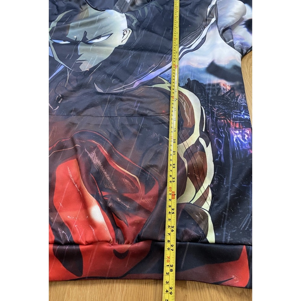 One Punch Man Anime Black Graphic Hoodie Adult‎ Size Lrg Double Side Graphic - Picture 4 of 5